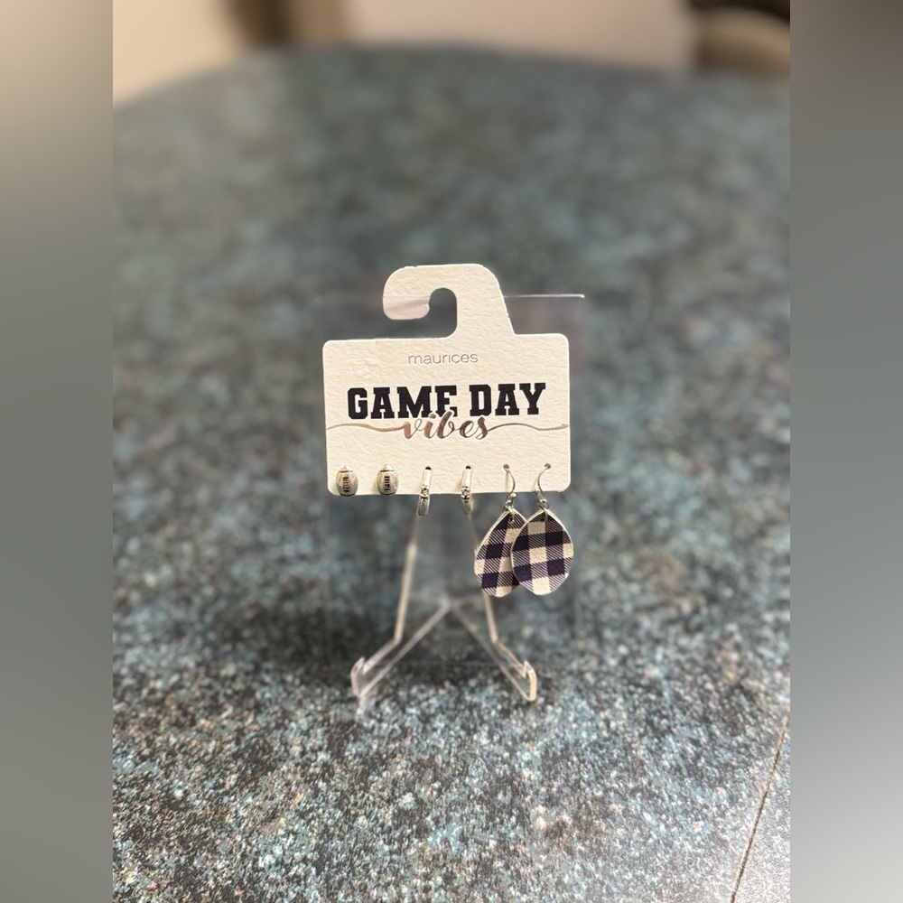 Game Day Silver Earrings - Football